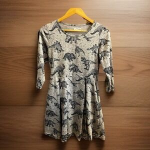 Boutique Brand L. A. Soul Dress Dinosaur Print Sz Small 3/4 Sleeve Lined Pockets